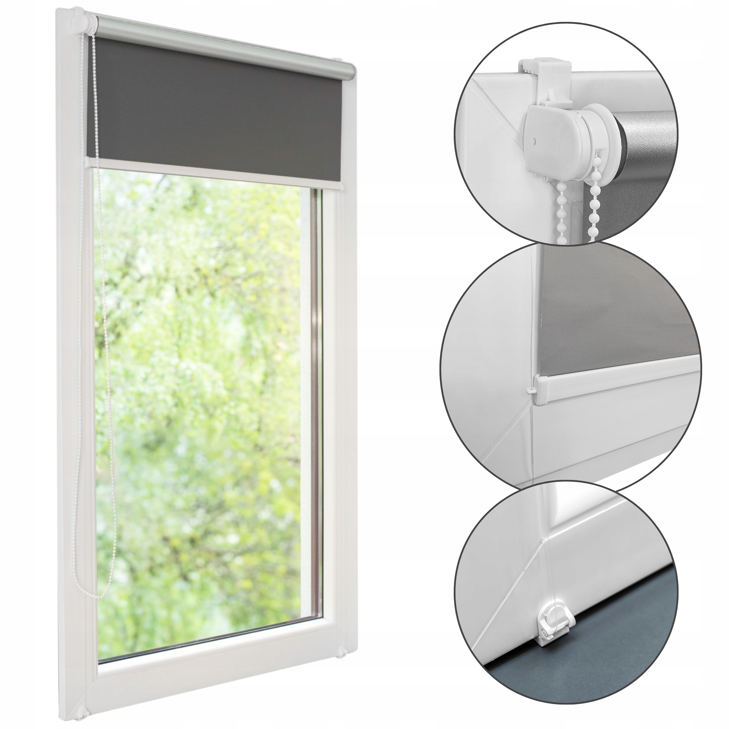 Interiérové okenní rolety Složené, zatemňovací 100% Termoizolační 118x150