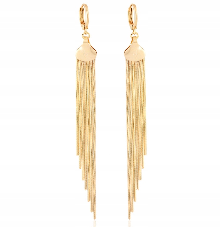 

Kolczyki Złote Długie Żmijki 18 Karatów Xuping