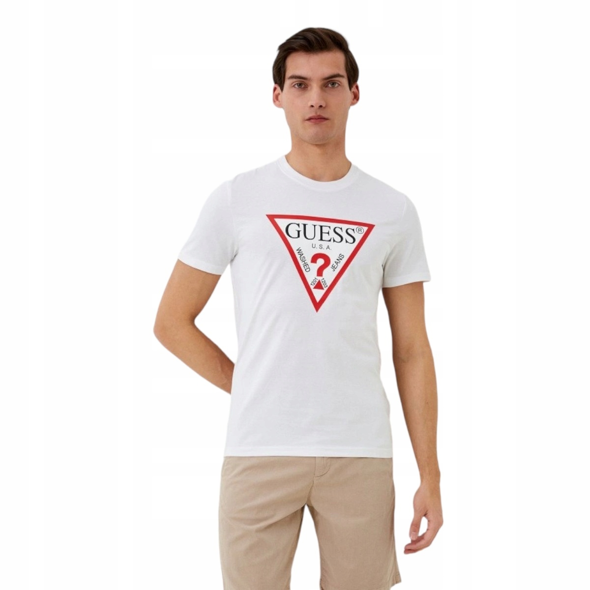 Guess Koszulka Męska T-shirt Original Biała r.L