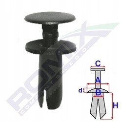 

Kołek rozporowy podszybia 7mm Toyota x10szt