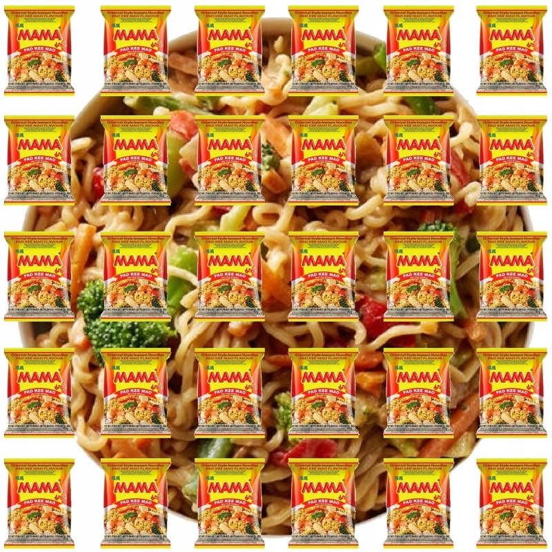 Karton Tajski Makaron Pszenny Błyskawiczny Instant Pad Kee Mao 30x 60g Mama