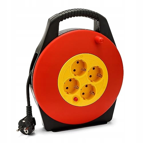 Velamp Bęben Kablowy 10M 4 Gniazda Schuko Kabel H05VV-F3G1.0MM2 CE — miniatura 2