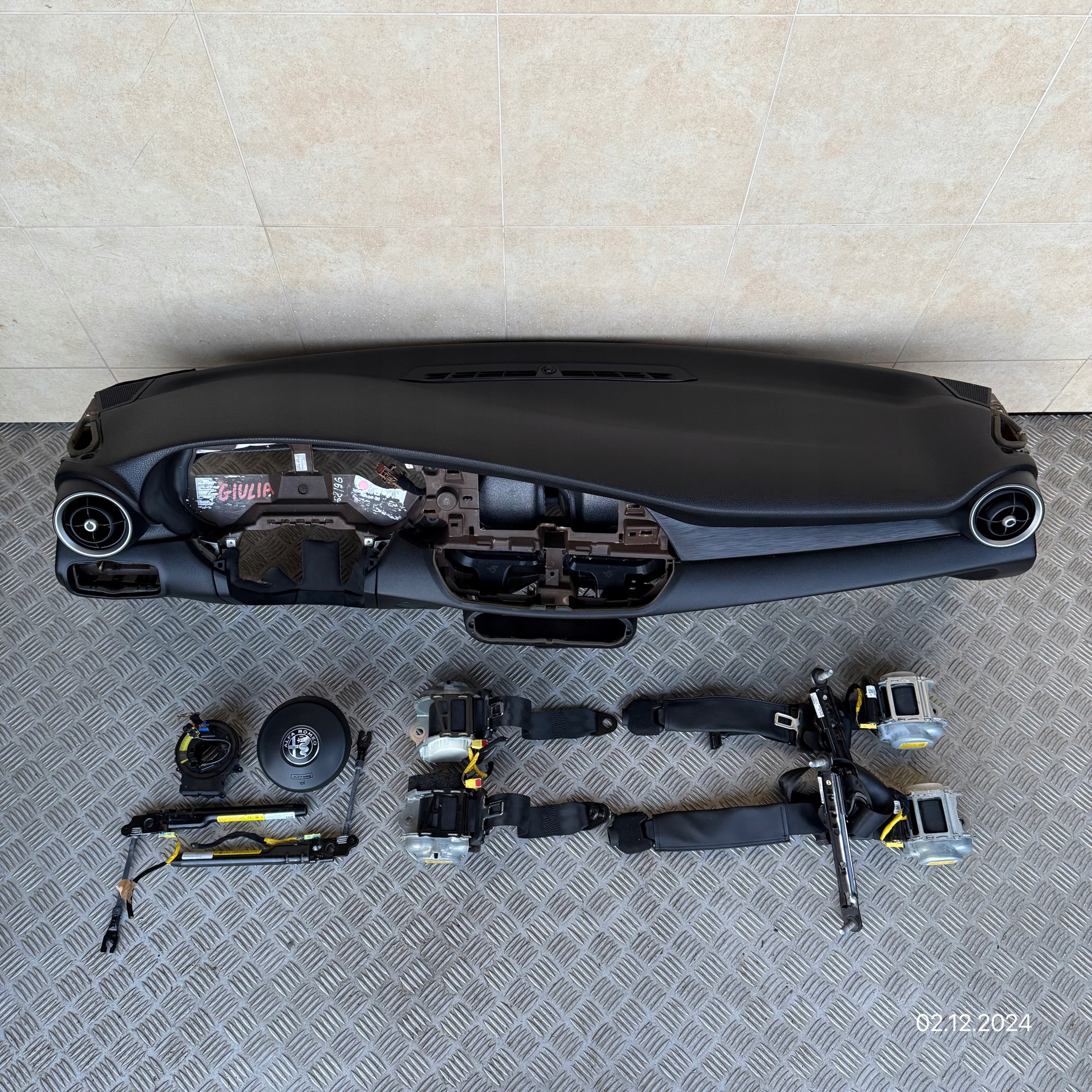 dashboard complete airbag console tension belts cockpit ALFA ROMEO GIULIA 2016 ROK