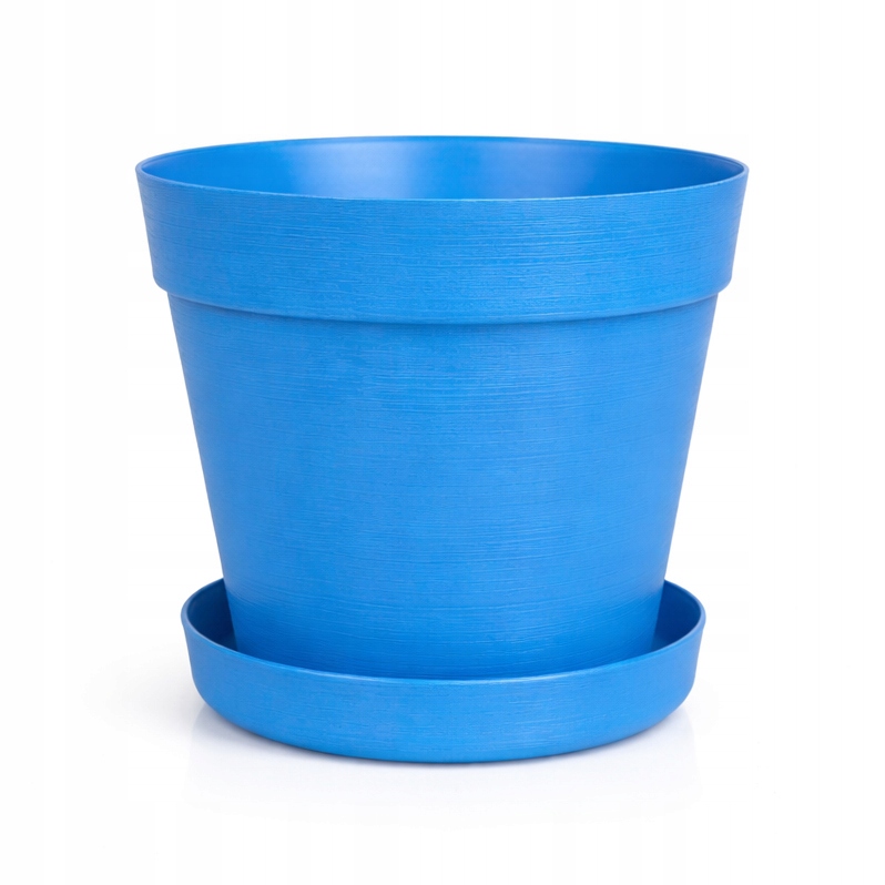 ZESTAW Doniczka 26cm + Podstawka 22cm, 8L Stylowy Zestaw EKO, NIEBIESKI 2