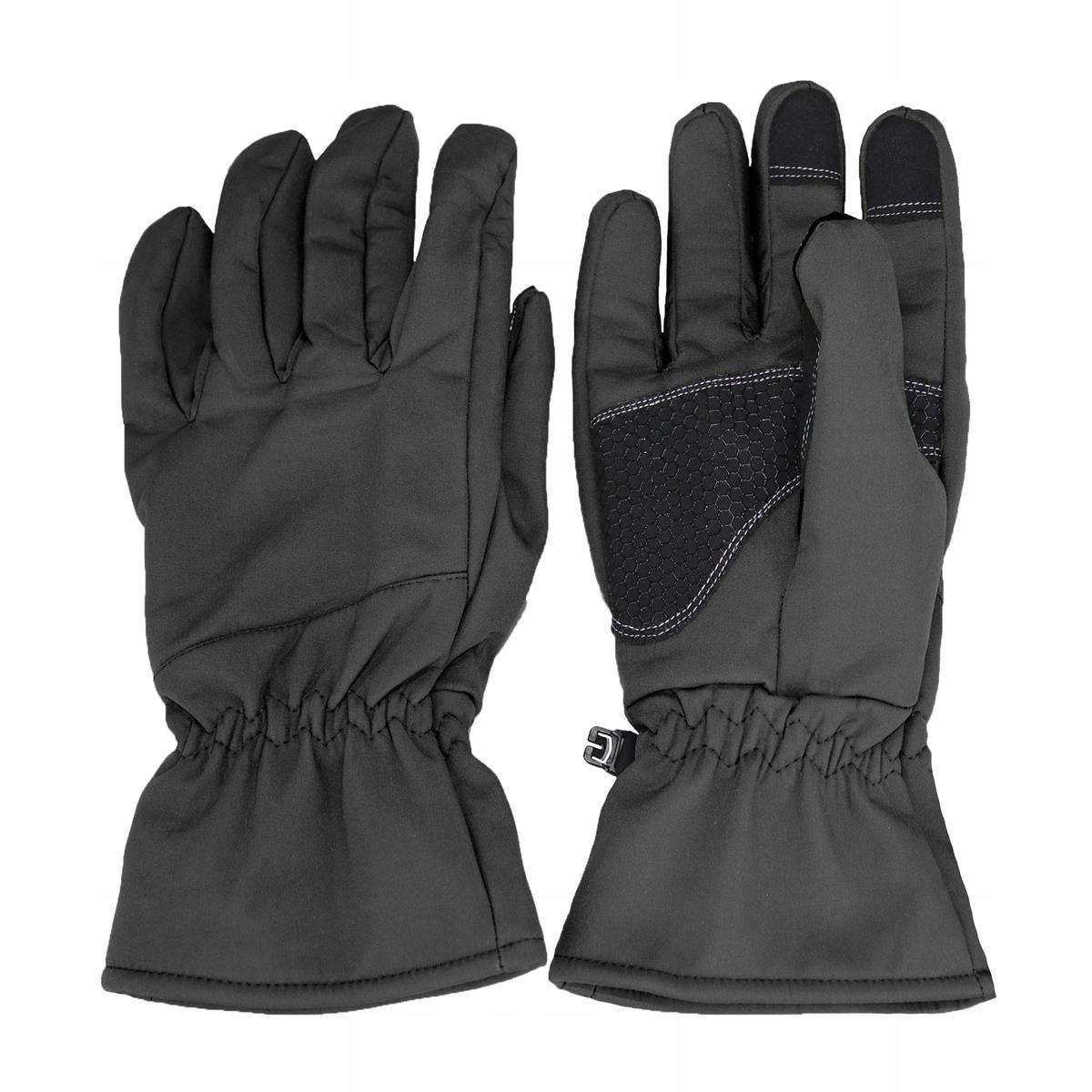 Rękawice Zimowe Softshell WG1 Czarne Ciepłe, Dotykowe, Outdoor Taktyczne XL