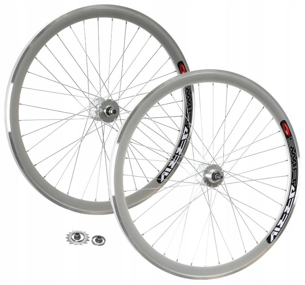 Koła torowe Komplet 28 700c Single Fix Bike Ostre Koło Flip-Flop Srebrne
