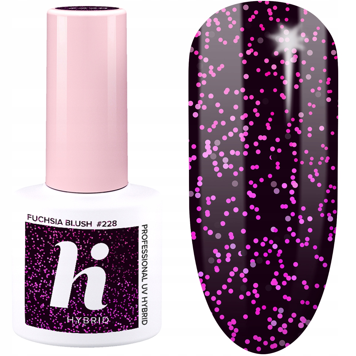 

228 Hi Hybrid Lakier Hybrydowy Fuchsia Blush 5ML