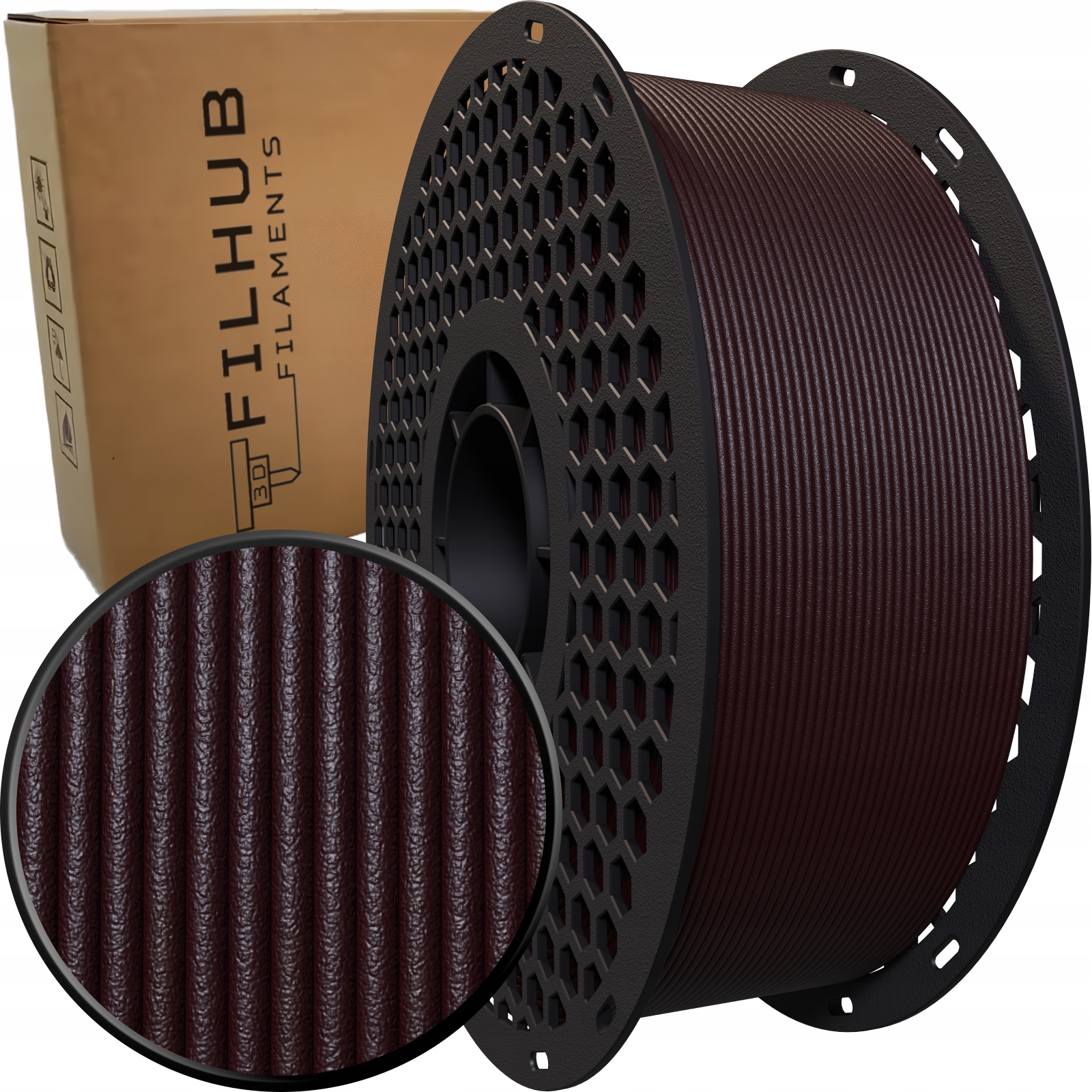 Filament Petg Cf FilHub Carbon Fiber 1.75mm Czerwony 1kg włókno węglowe