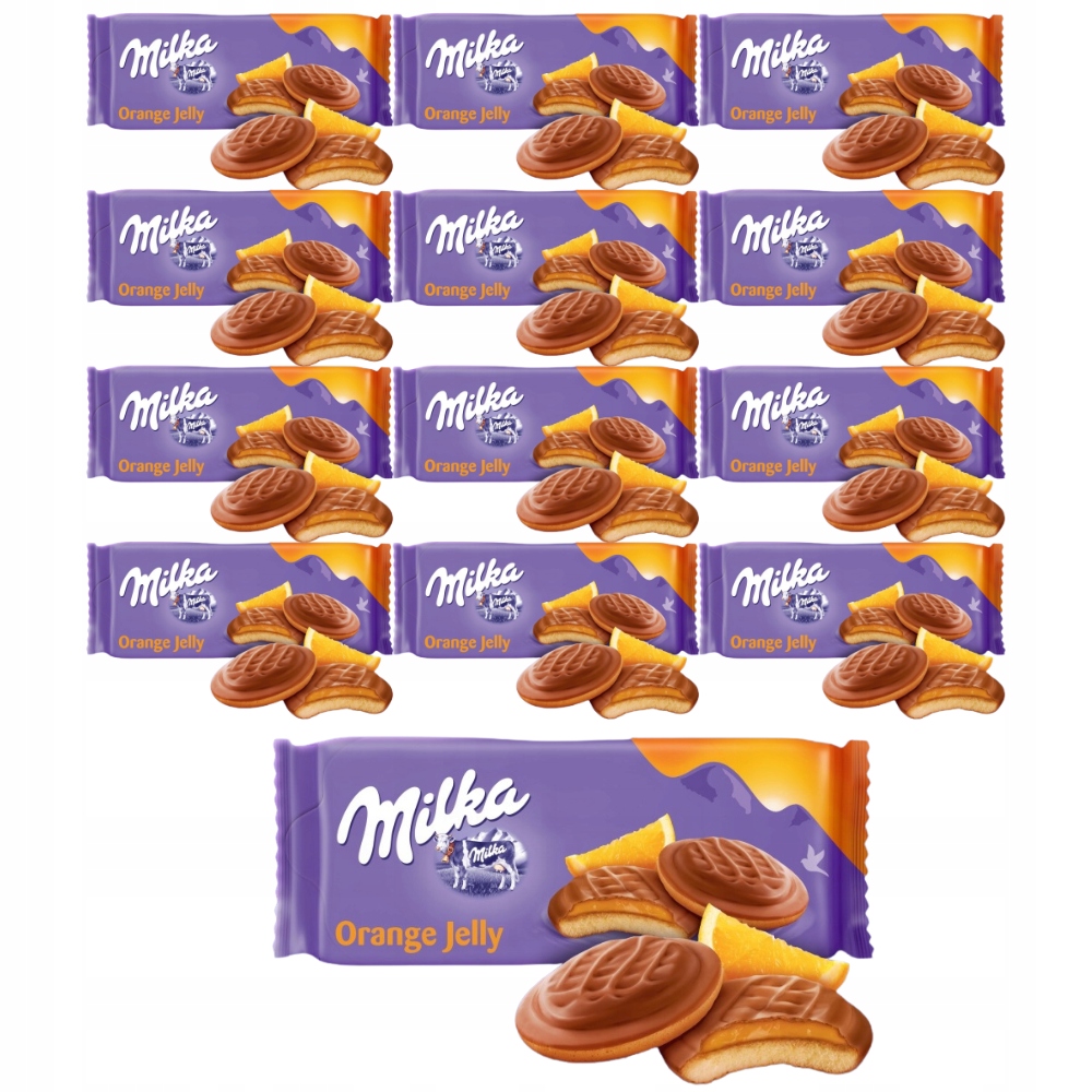 Milka Choco Jaffa Piškoty s želé a pomerančovou příchutí 147 g x 12 Ks