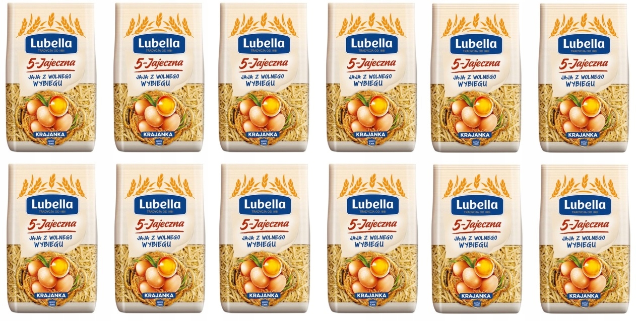 Levně 12 x 400 g Lubella Vajíčková 5 vajec Těstoviny krajanka Karton