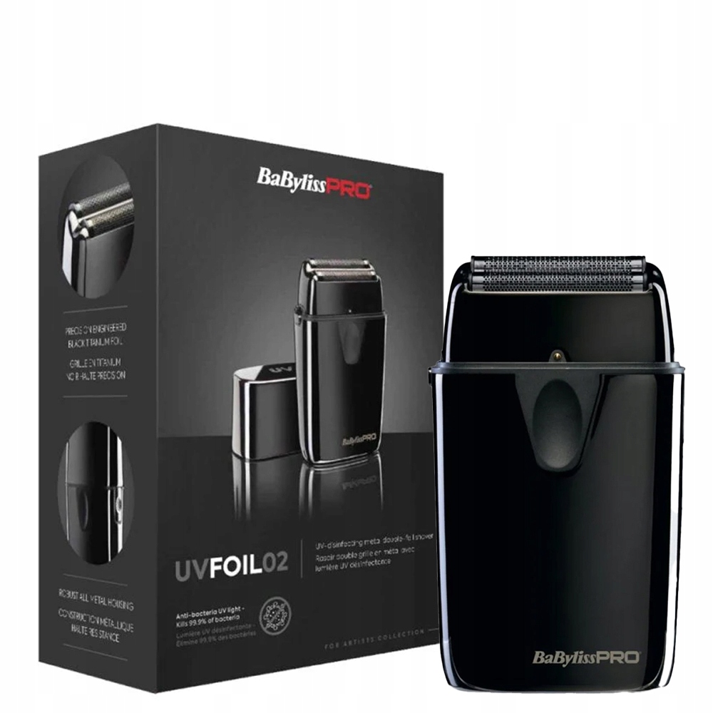 BaByliss Pro Uv UVFOIL02 holicí strojek s dvojitou fólií a kovovým nástavcem