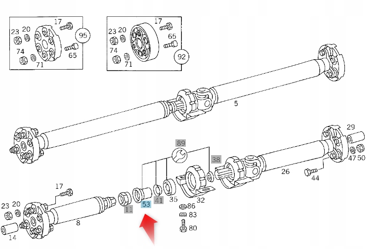 OSŁONA WAŁU NAPĘDOWEGO MERCEDES W202 W203 W210