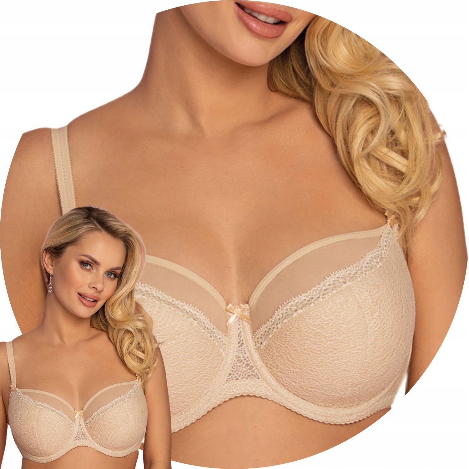 Vena VB-323 béžová krajka 75D Podprsenka Semi Soft