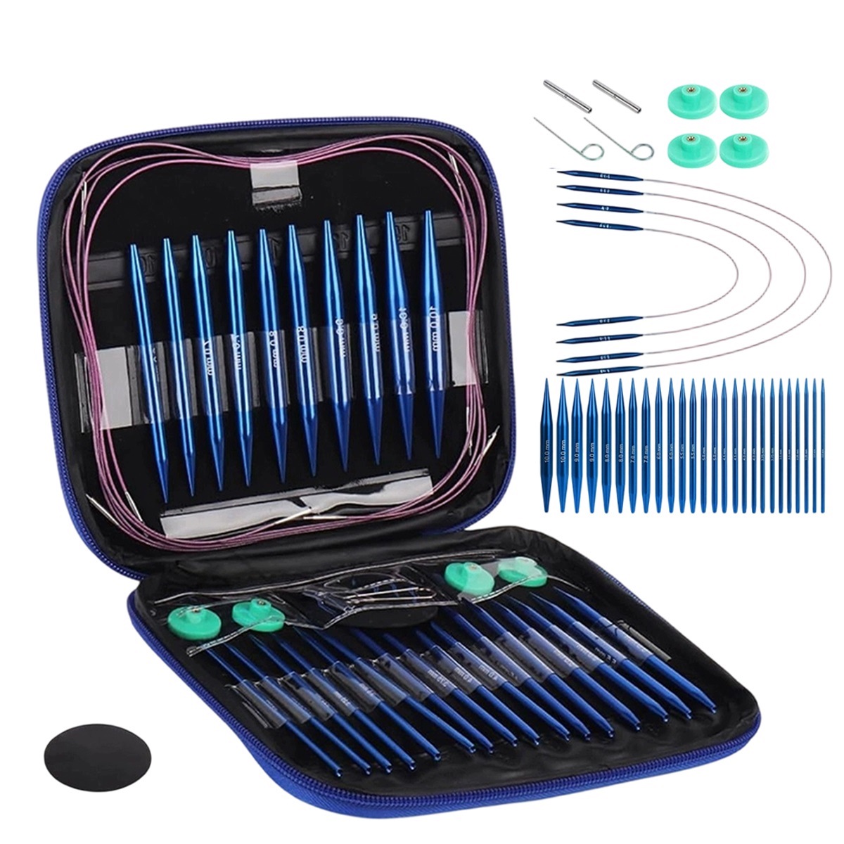 Sada háčkovaných háčků s ergonomickou rukojetí, velká, kompletní sada
