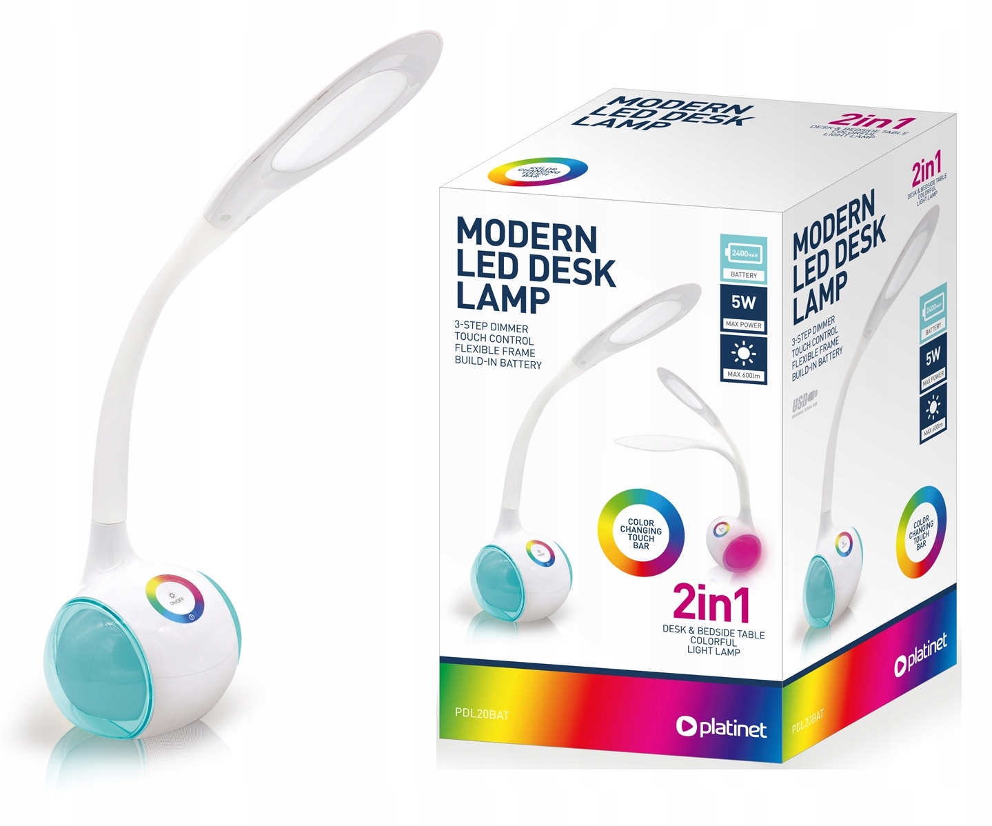 

Lampka biurkowa nocna lampa Led Rgb Bezprzewodowa