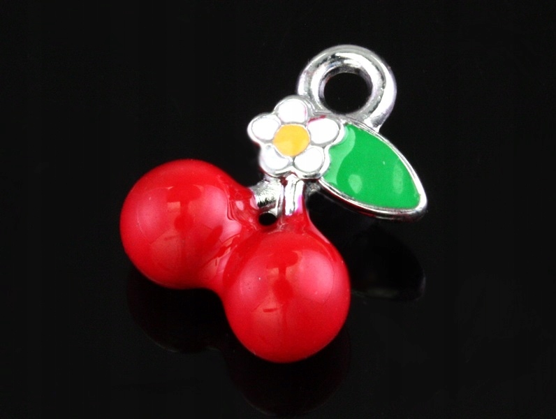 RU1573N Zawieszka Charms 3D Wiśnia 12mm 2szt