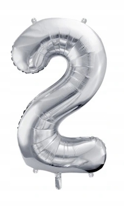 

Balon Foliowy cyfra srebrna "2" ,35 cm