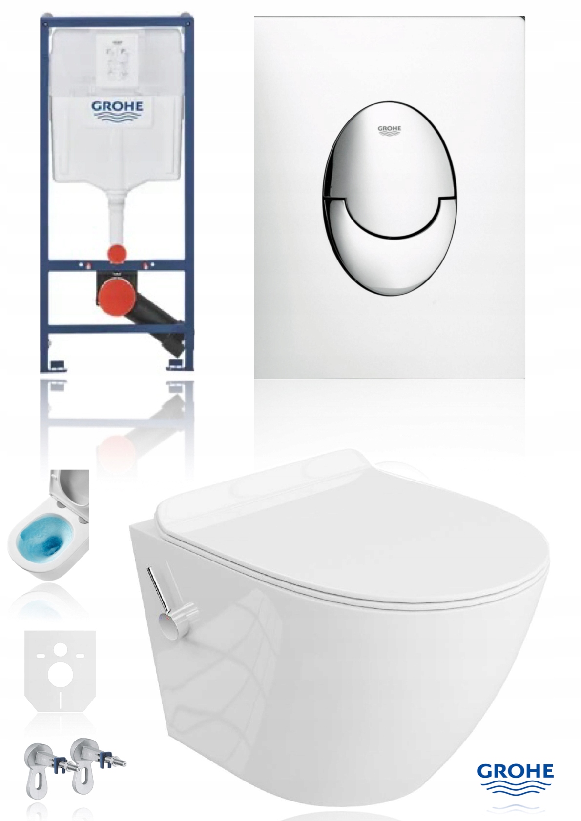 Grohe stelaż podtynkowy Wc miska wirowa z funkcją bidetu 2w1 Chrom Połysk