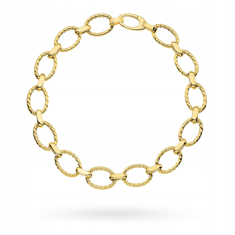 Zlatý náramek 585 Diamantové ovál 18 cm jako dárek 4.09 g