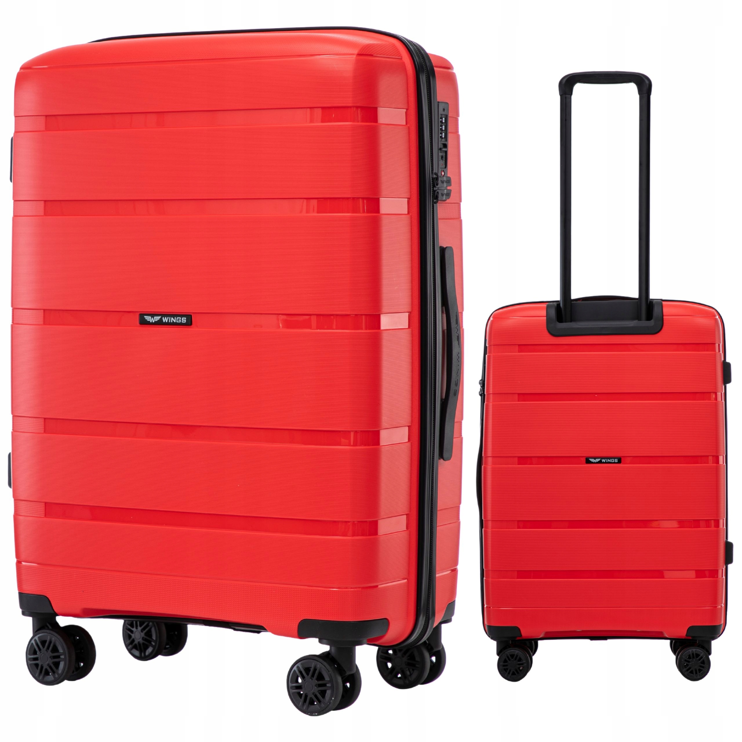 Střední registrované zavazadlo XL na 4 kolečkách, velký cestovní kufr Tsa Wings