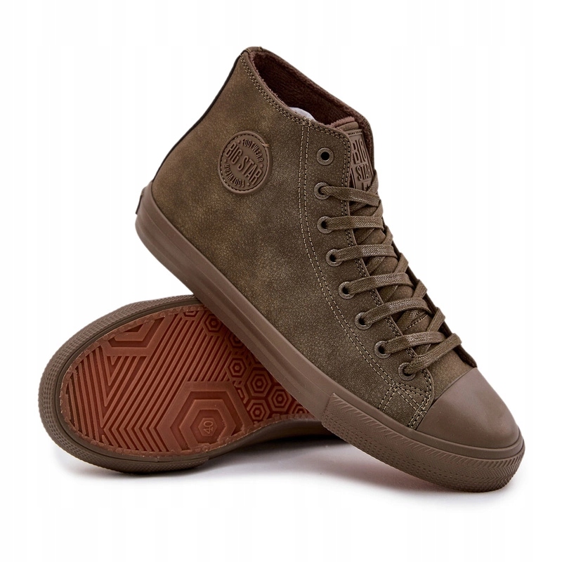 Pánské Zateplené Tenisky Big Star OO174250 Hi-poly Systém Khaki 42
