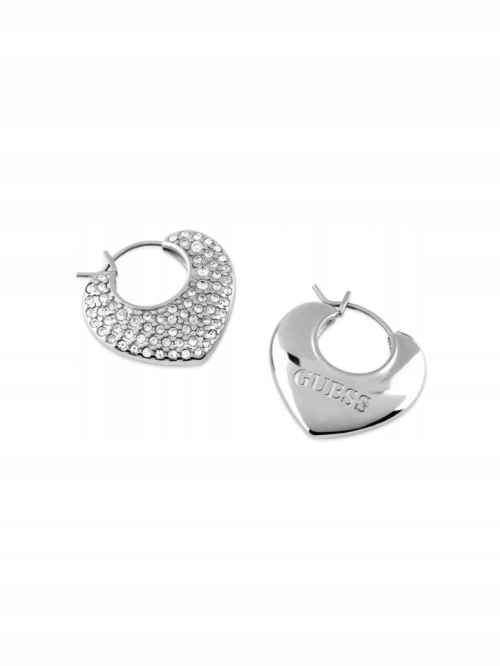 Guess Crazy In Love stříbrné náušnice srdce retro vintage JUBE05207JW-RH