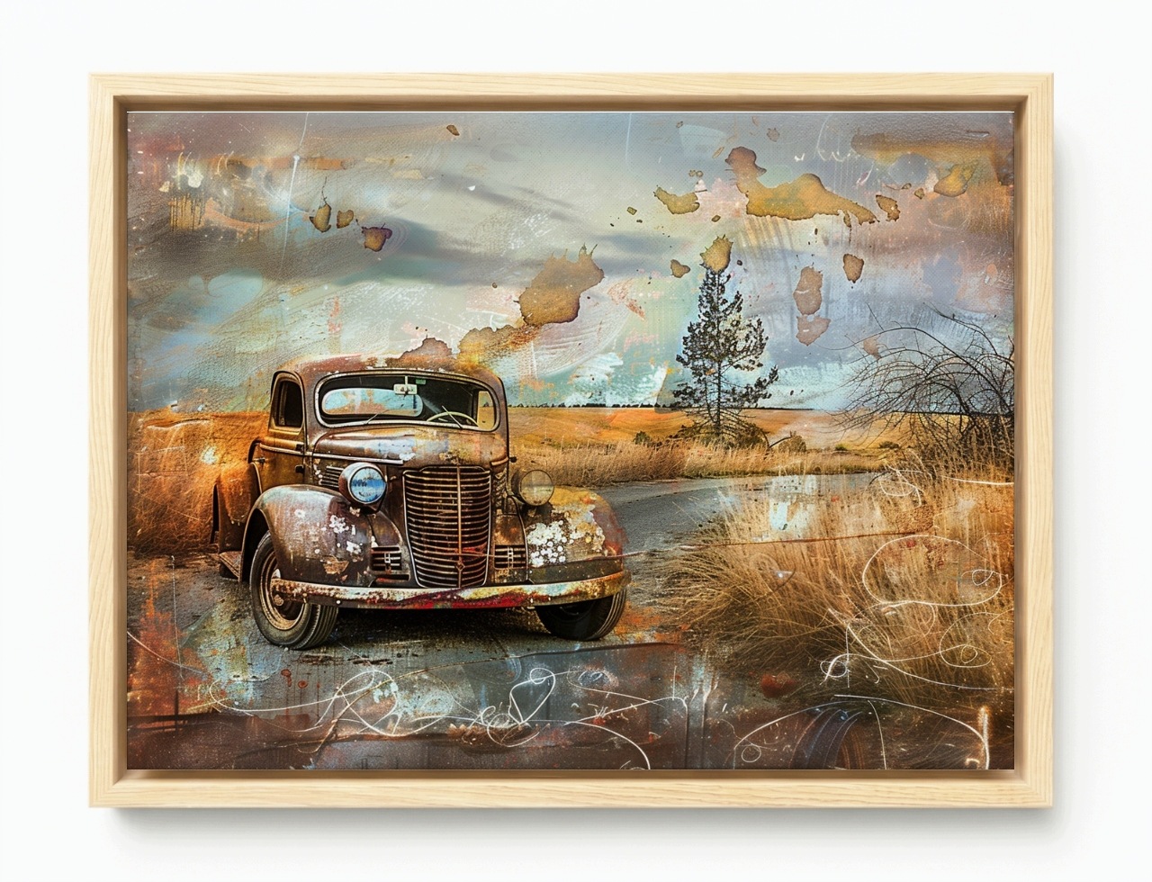 Obraz Rama American Box Retro Vintage Auto Oldtimer Klasika 80x60