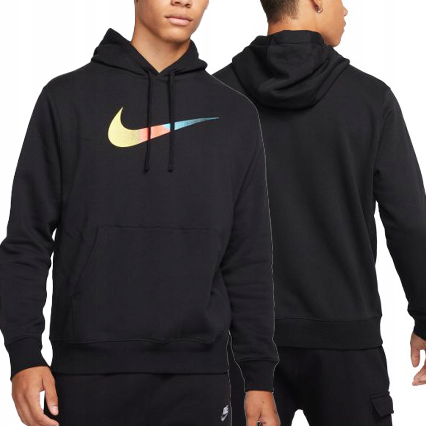 Nike pánská tepláková mikina černá s kapucí klokanka DM2394-010 M
