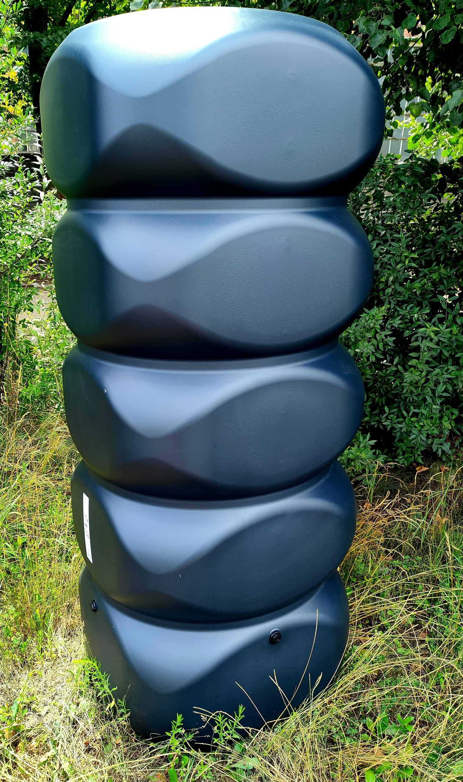 1000L # Zbiornik Na Deszczówkę Pojemnik Beczka Antracyt Wysoki + Kranik Pojemność zbiornika 1000 l