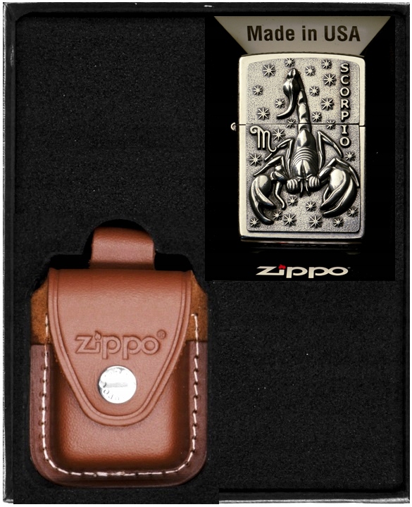 Zestaw Zippo Zapalniczka Zodiac Scorpio scorpion prezentowy*nr2