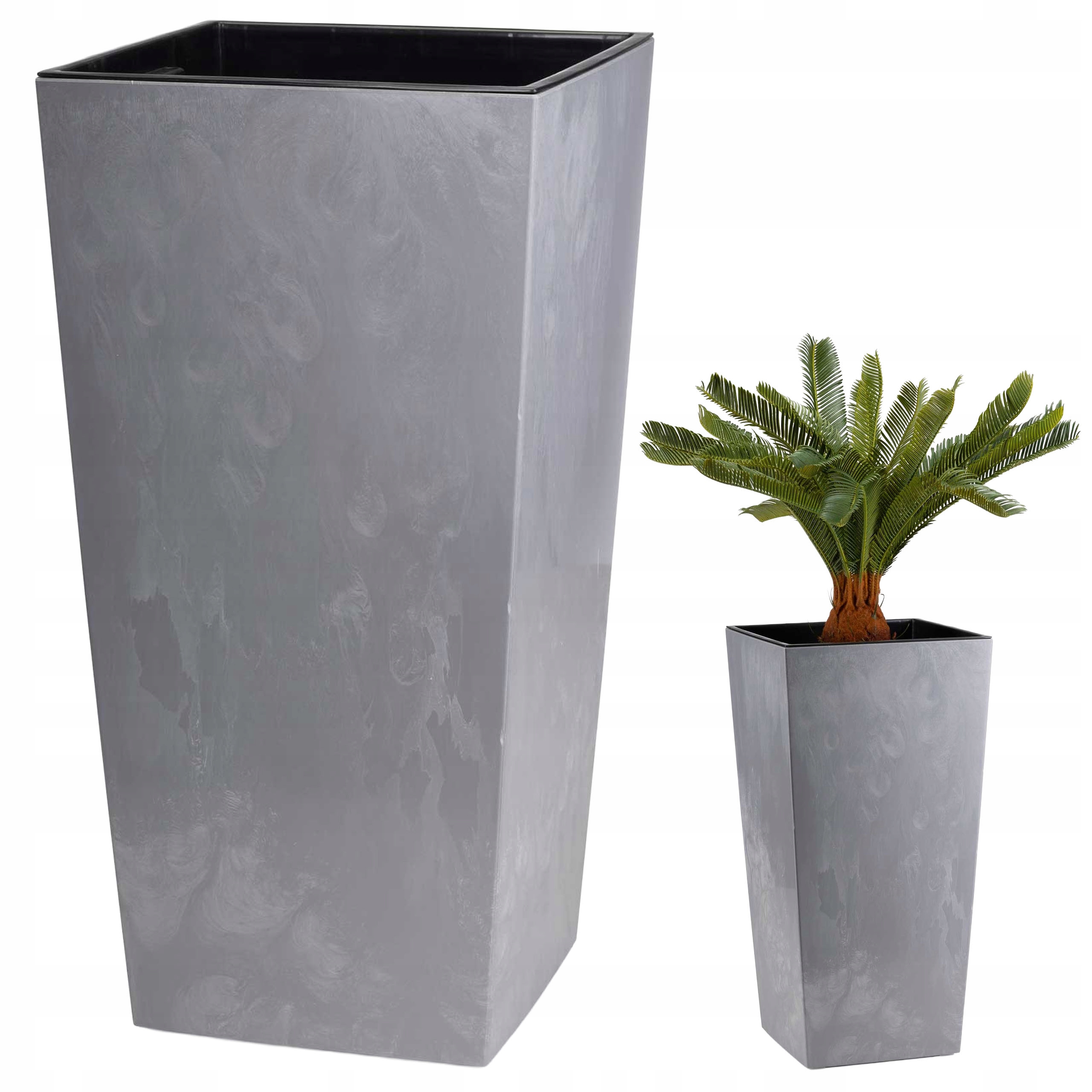 Květináč Na Terasu před dveřmi Vysoká imitace betonu Květináč Vložka 68x35 cm
