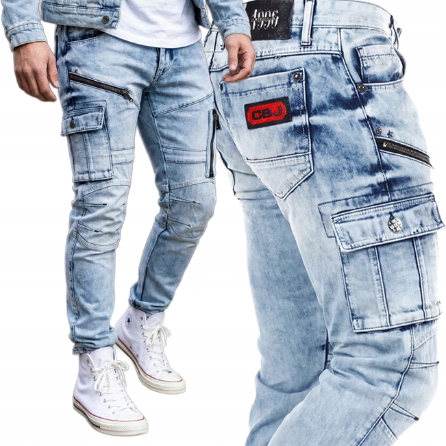 Kalhoty Cipo Baxx Kapsáče Cargo Džíny Zámky Přešití Přetíratelné