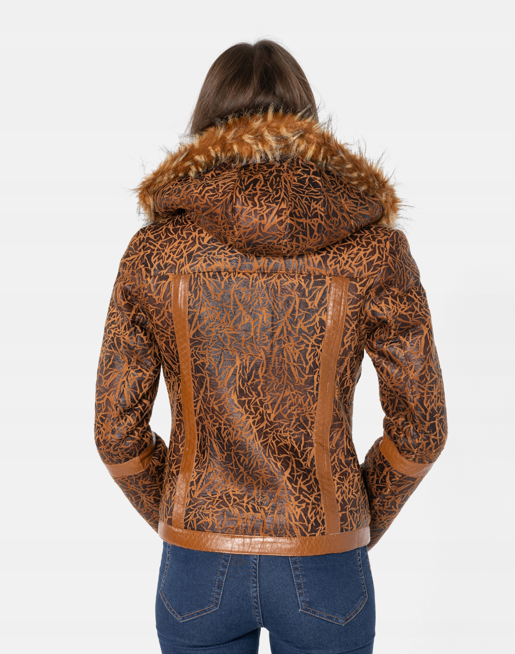 Ciepła Kurtka Zimowa Damska Ocieplona Futerkiem Ocieplana na Zimę 813-3 3XL Linia plus size (duże rozmiary)