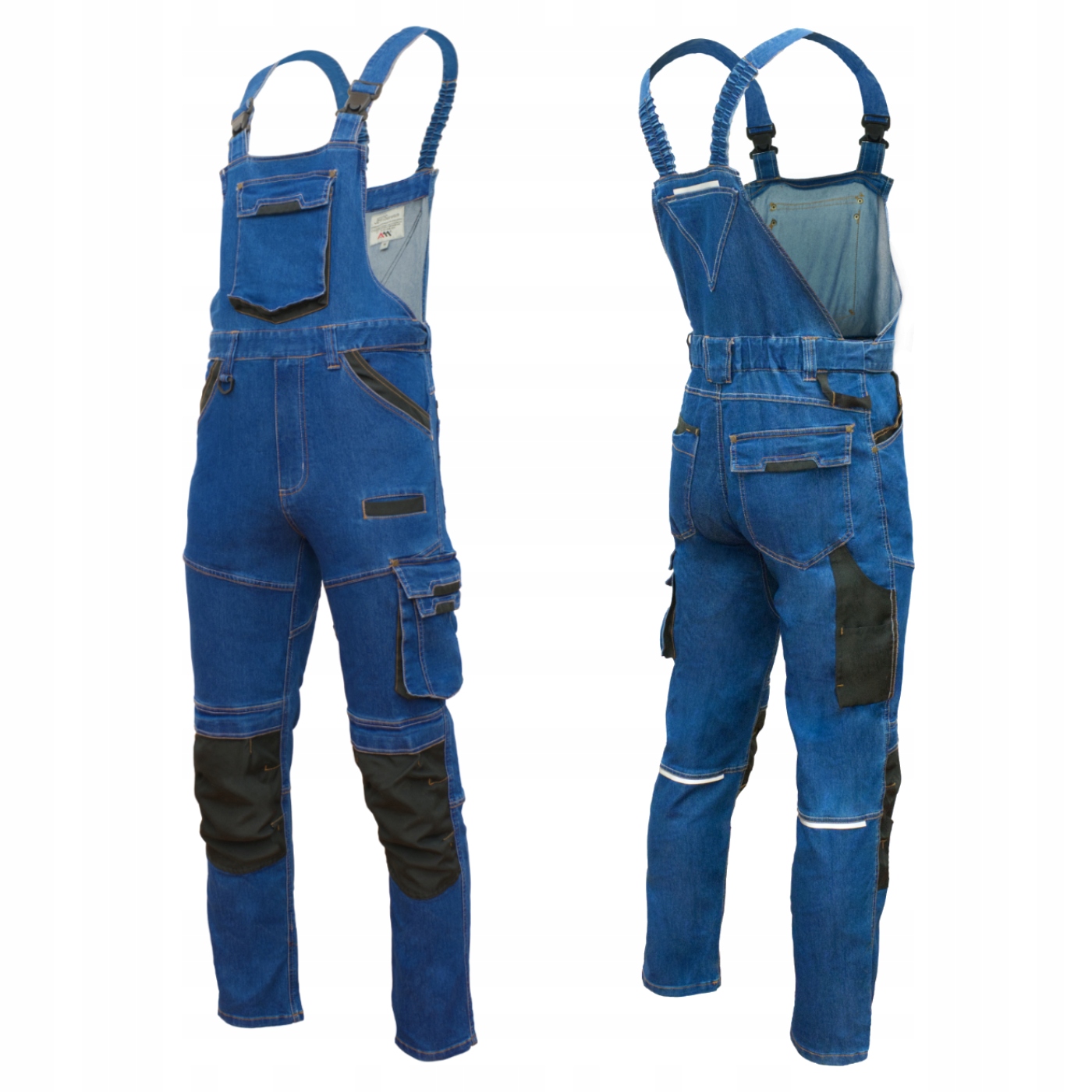 Spodnie robocze ogrodniczki jeansowe elastyczne Colemann Stretch blue L