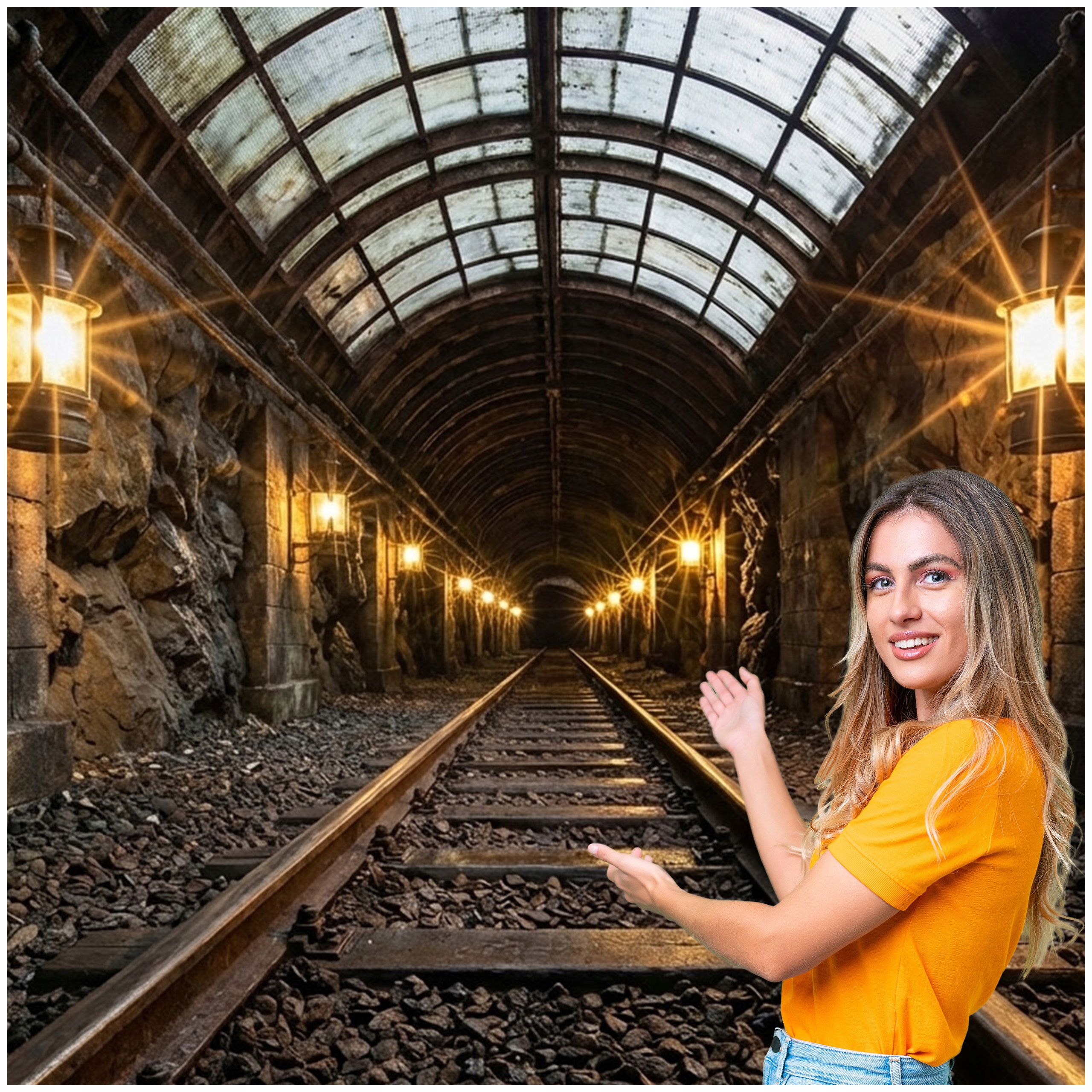 Fototapeta 3D Tunel Chodba Podzemí Lochy Tóry 392x280 TUN17F