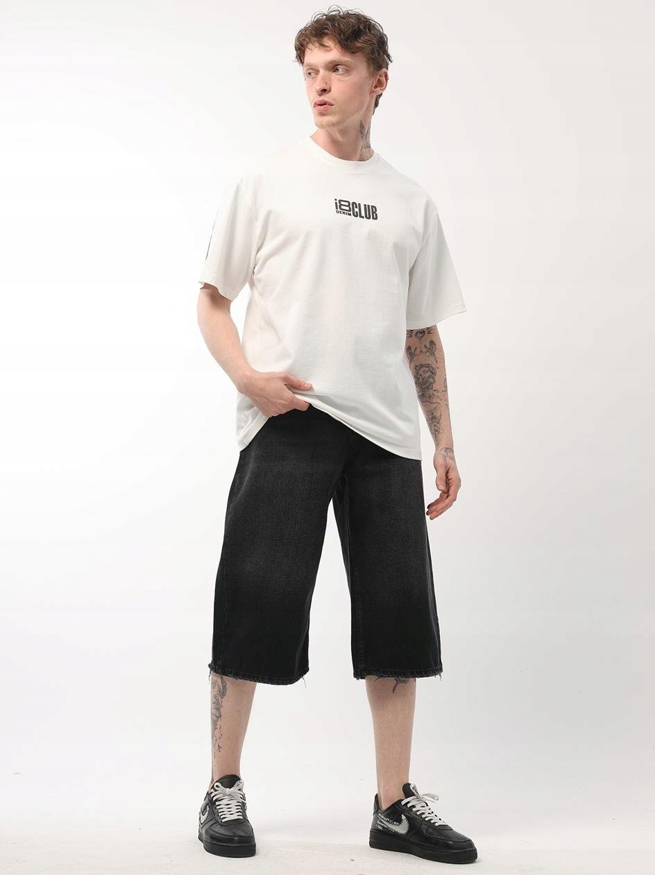 Krátké Kraťasy Jortsy Modne Baggy Pánské Černé Bermudy 32