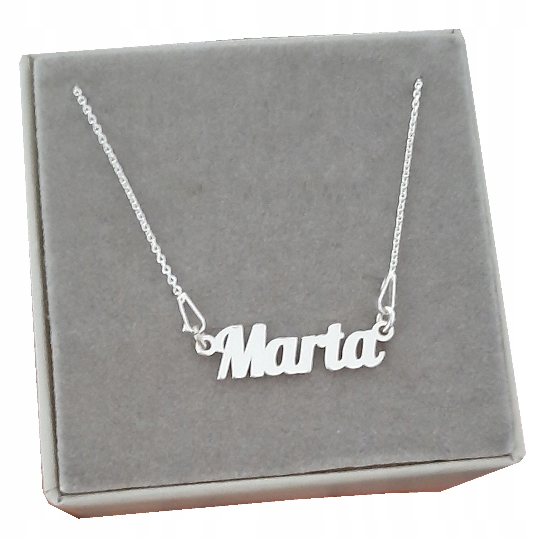 

Srebrny naszyjnik z imieniem Marta srebro 925