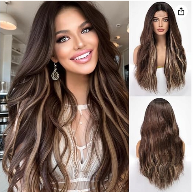 Paruka Emmor Paruka s krajkou Syntetická Ombre Hnědo-blondýnská Paruka 70 cm