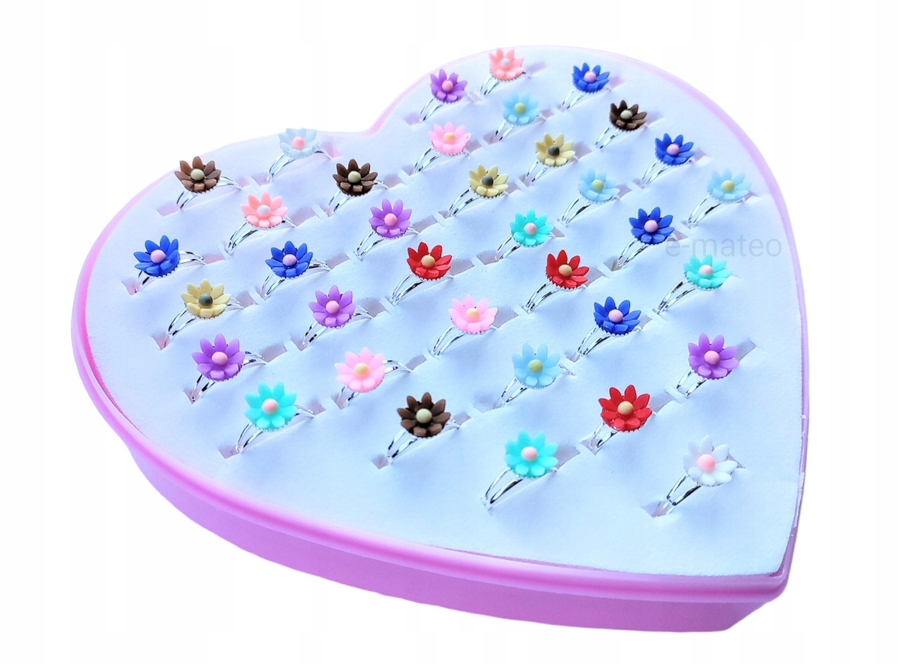 BIŻUTERIA PIERŚCIONKI DLA DZIEWCZYNKI zestaw 36szt Materiał Inny