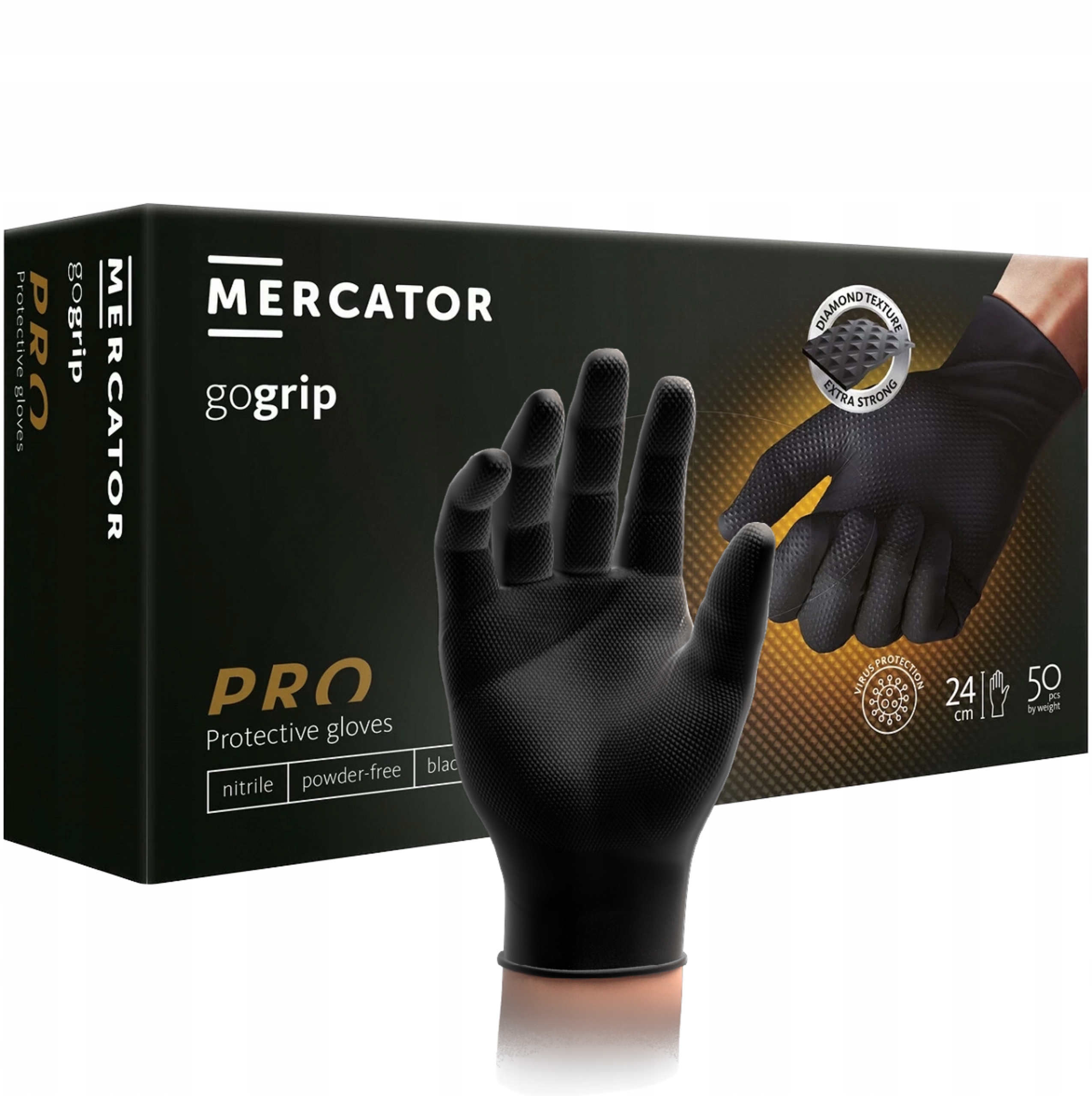 

Rękawice rękawiczki nitrylowe Mocne Grip Black