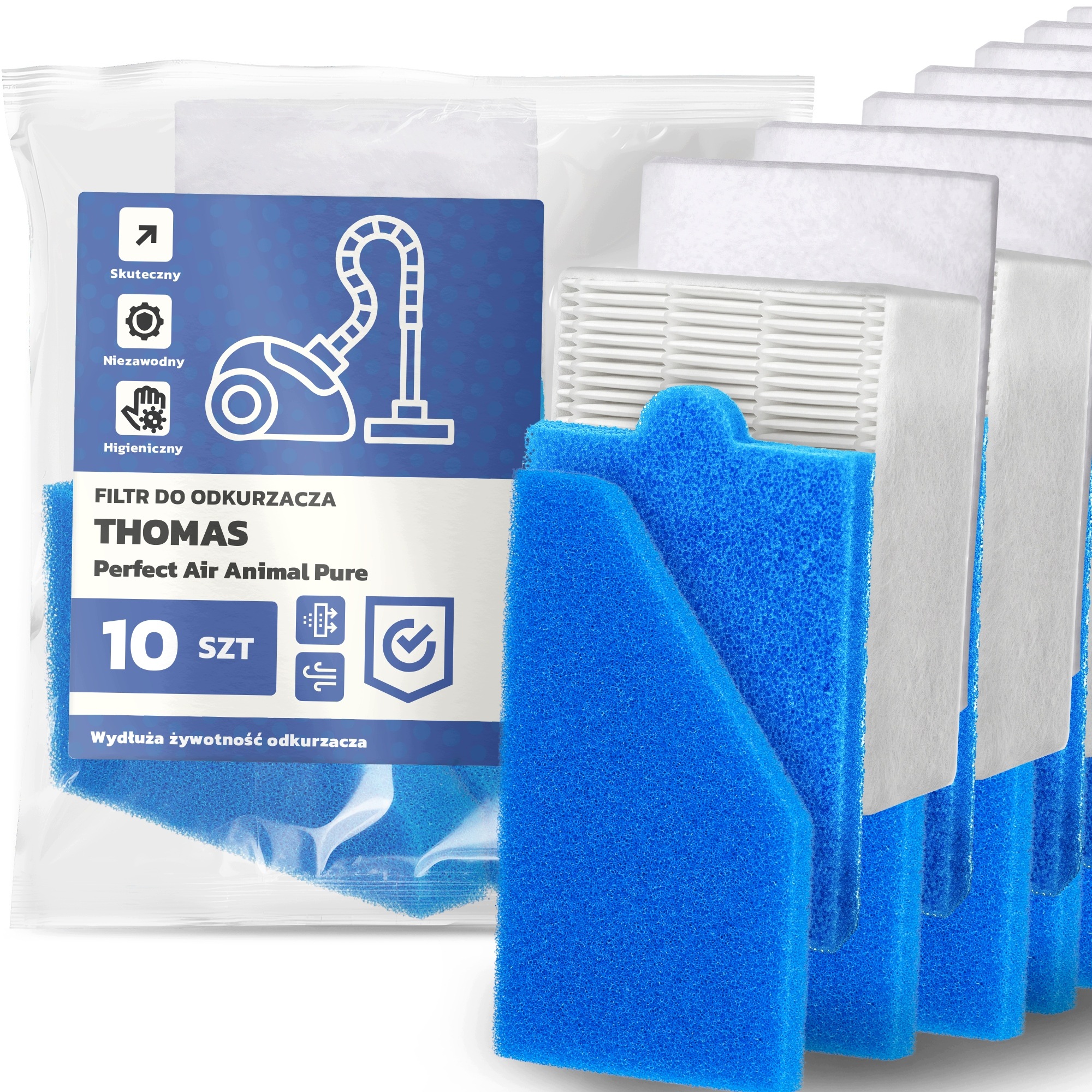 10 x Sada Filtrů pro vysavač Thomas Perfect Air Animal Pure Filtry