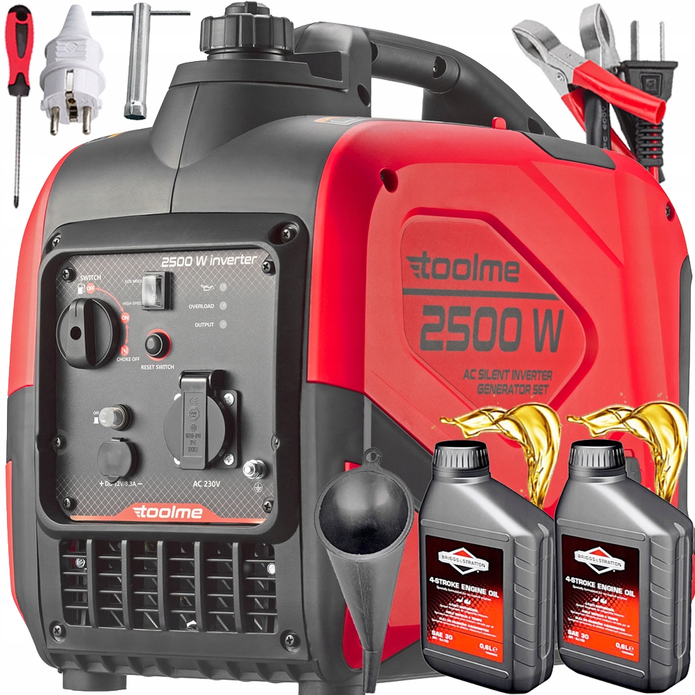 Inwertorowy 2500W Agregat Prądotwórczy AVR+2x Briggs Toolme TM600