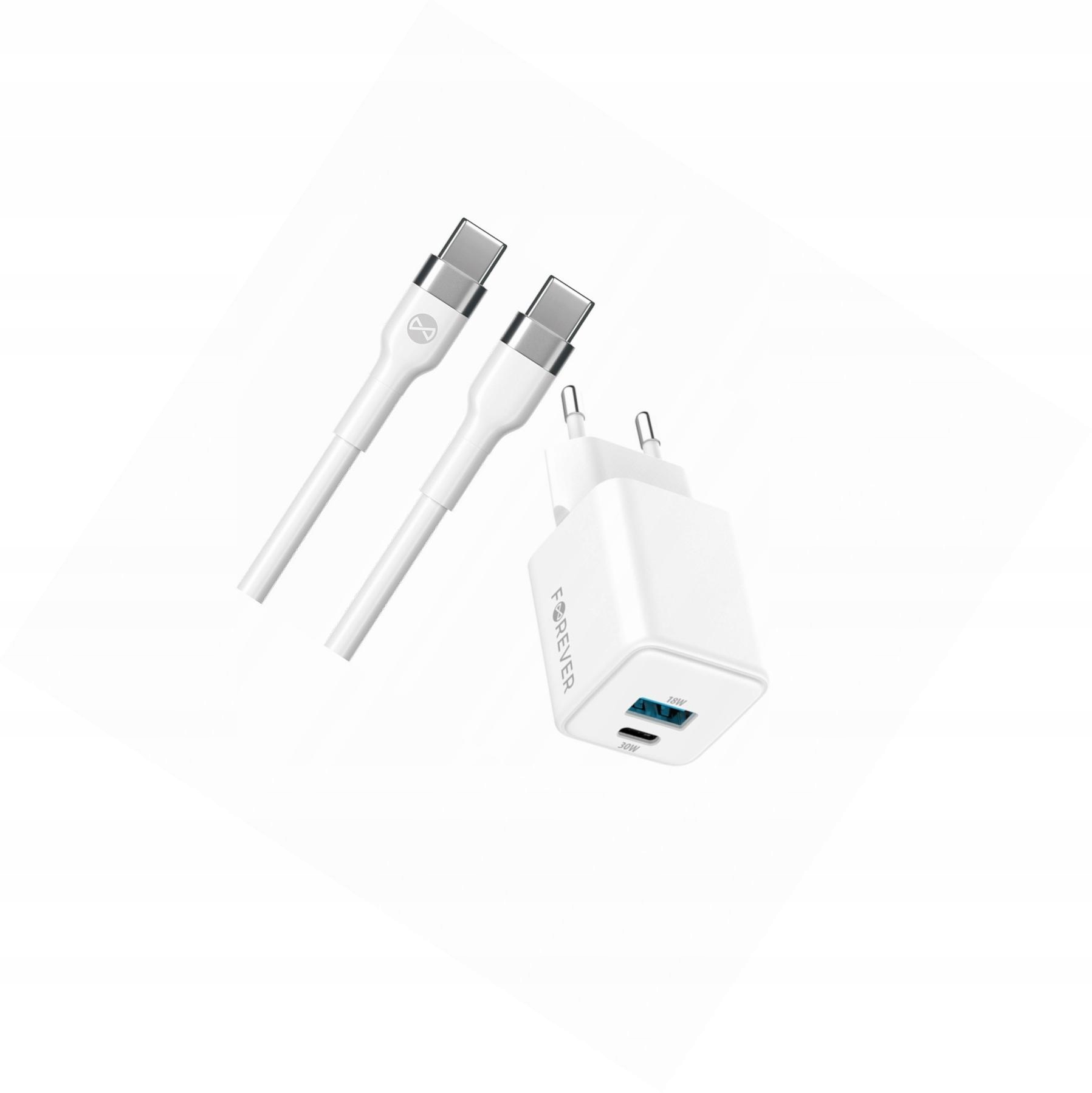 Szybka ładowarka GaN 30W 2 wejścia Usb i Usb-c z kablem do Oppo A16