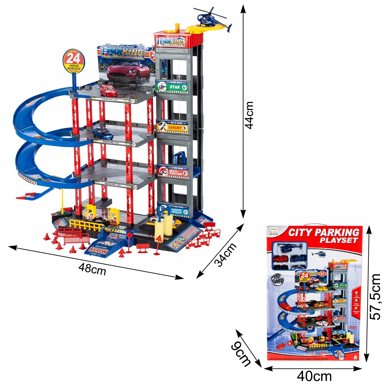 GARAŻ WIELOPOZIOMOWY PARKING SAMOCHODOWY Z WINDĄ AUTA HELIKOPTER DLA DZIECI EAN (GTIN) 5901924215691