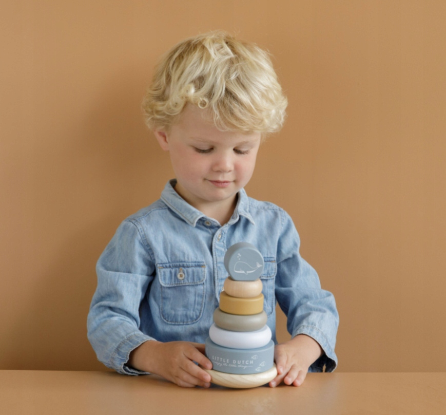 LITTLE DUTCH DREWNIANA PIRAMIDA PIRAMIDKA SORTER Wiek dziecka 12 m +