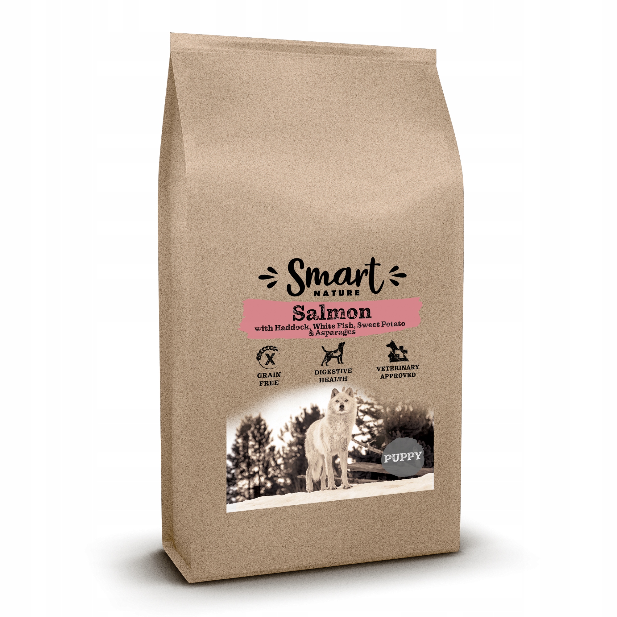 Levně Smart Nature Krmivo pro štěňata bez obilovin Losos bez kuřecího masa Hypoalergenní