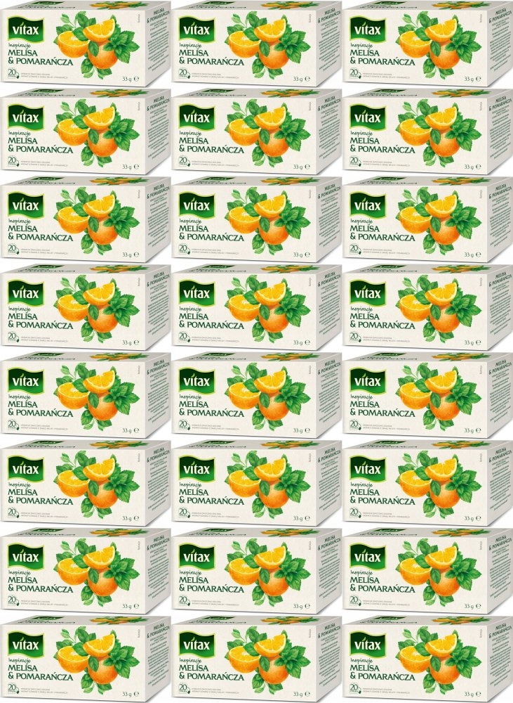 Herbata owocowa Vitax Inspirations melisa i pomarańcza torebki 20szt x24