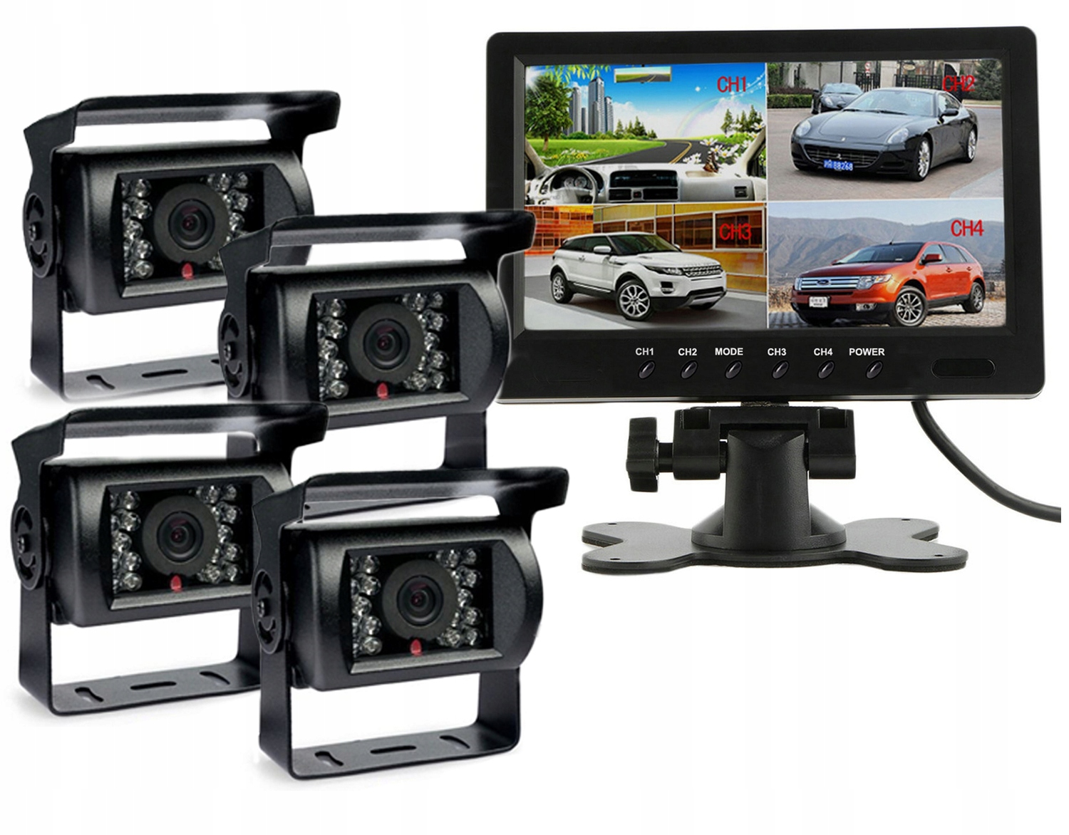 ZESTAW PARKOWANIA 4x Kamera cofania + Monitor LCD 9&quot; 4 Kanały Podziałka Numer katalogowy producenta Monitor 9"+ 4xAC-5880