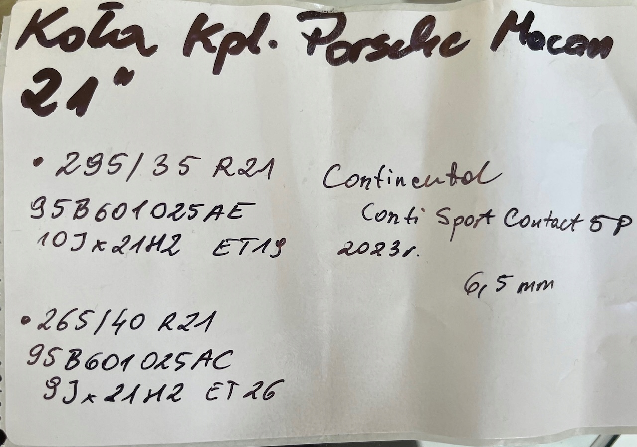 wheels KPL. PORSCHE MACAN 21" 265/40/21 295/35/21 19r. 1