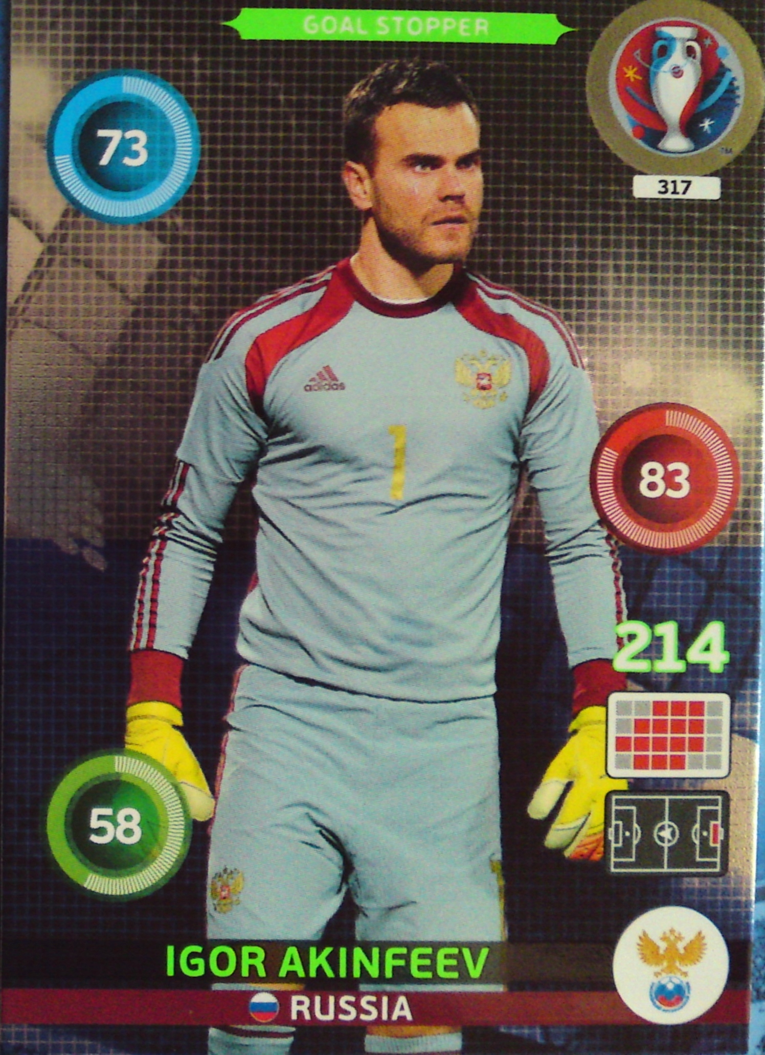 Panini Euro 2016 Goal Stopper Akinfeev 317
